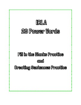 Preview of Irla 2G Power Words Practice