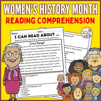 Preview of Irma Rangel Reading Comprehension / Women's History Month Worksheets
