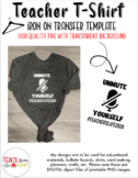 Iron on Transfer Template for Teacher T-shirt (Unmute Yourself)