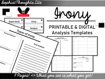 Preview of Irony Analysis Templates