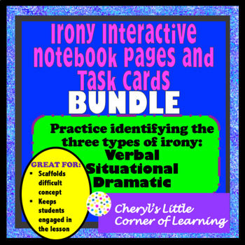 Preview of Irony Bundle - Interactive Notebook  Pages and Task Cards