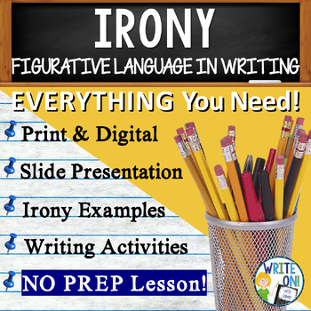 Preview of Irony Worksheets Irony Activities Irony Slide Show Figurative Language Activity