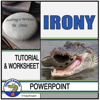 Preview of Irony PowerPoint and Printable Worksheet
