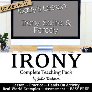 Preview of Irony, Satire, & Parody Lesson, Complete Teaching Unit