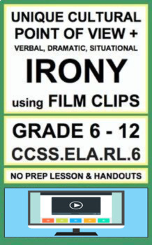 Preview of Irony Verbal, Situational, Dramatic with Film | Printable & Digital | RL.6