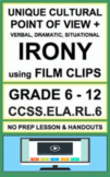 Irony Verbal, Situational, Dramatic with Film | Printable 