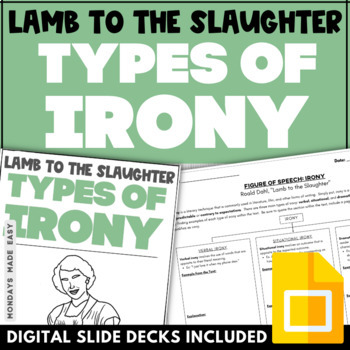 Preview of Irony in Lamb to the Slaughter - Roald Dahl - Graphic Organizer - Digital, Print