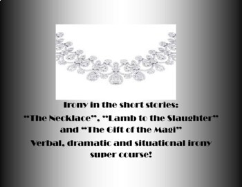 Preview of Irony in Short Stories: "The Necklace", "Lamb to Slaughter" + "The Gift of Magi"