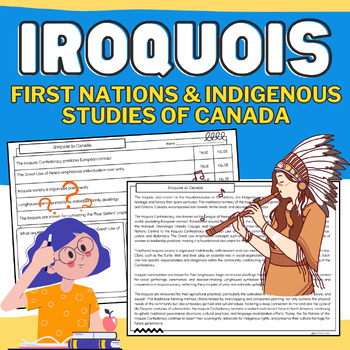 Preview of Iroquois: First Nations in Canada Informational Passage, Worksheets, & Research