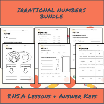 Preview of Irrational Numbers BUNDLE: 8.NS.A Lessons + Practice