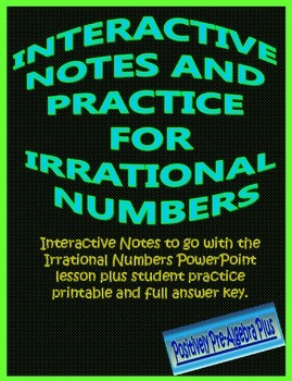 Preview of Irrational Numbers Interactive Notes and Practice Print & Digital Options