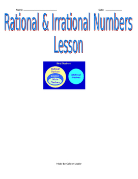 Preview of Irrational & Rational Numbers Lesson