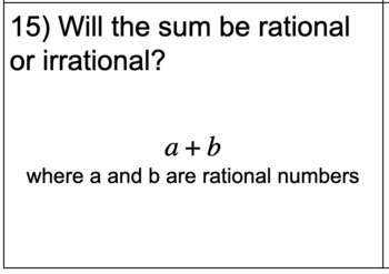 Preview of Irrational and Rational Products and Sums Scoot Game