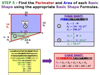 Preview of Irregular 2D Shapes Perimeter and Area Solution Summary