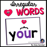 Irregular Heart Words in Alphabetical Order {Aligns with T