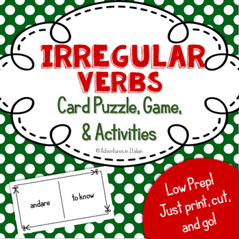 Preview of Irregular Italian Infinitive Verb Puzzle