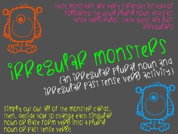 Preview of Irregular Monsters: Irregular Plural Nouns and Irregular Past Tense Verbs