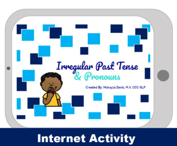 Preview of Irregular Past Tense & Pronouns BOOM CARDS, Distance Learning Activity