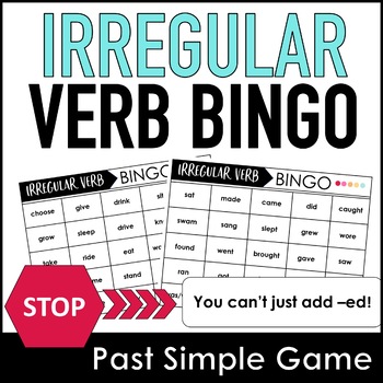 Preview of ESL: Past Simple Irregular Verb Practice Bingo Game Boards