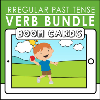 Verb Tenses BOOM CARDS for speech therapy Fall Back to School theme