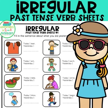 irregular past tense verbs worksheet with pictures