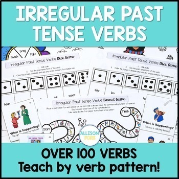 Preview of Irregular Past Tense Verbs Task Cards, Worksheets, and Grammar Games