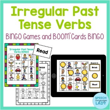 Irregular Past Tense/Present Tense Verb Bingo (30 Players) - Amped