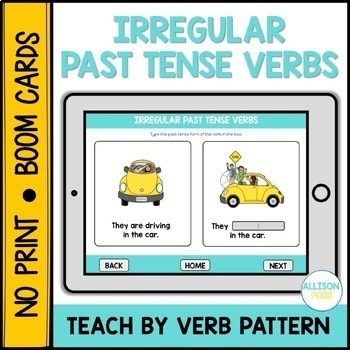 Preview of Irregular Past Tense Verbs BOOM Cards™️ Speech Therapy Grammar Activities