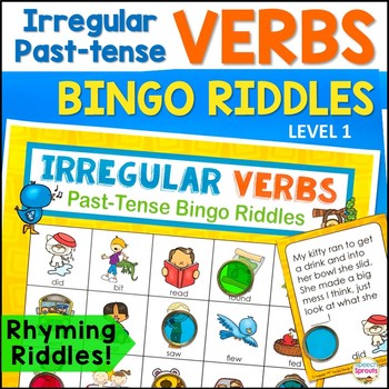 Preview of Irregular Past Tense Verbs Game Speech Therapy Activities Bingo Riddles Level 1