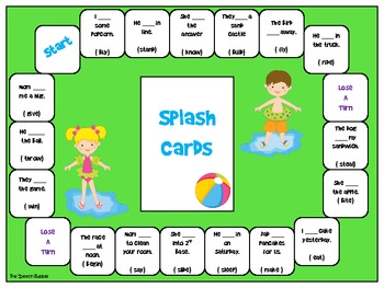 Irregular past tense verbs online board game