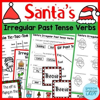 Preview of Irregular Past Tense Verbs | Christmas Grammar Worksheets and Games