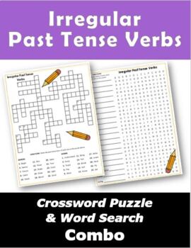 Preview of Irregular Past Tense Verbs Crossword Puzzle & Word Search Combo
