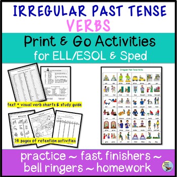 Preview of Irregular Past Tense Verbs No Prep Activities for ESL ESOL