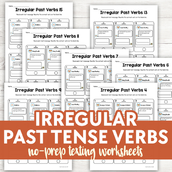 Irregular Past Tense Verbs No-Prep Texting Activity by Learn in Color