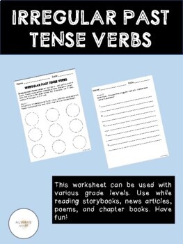 Preview of Irregular Past Tense Verbs - No Print / Low Prep Worksheet