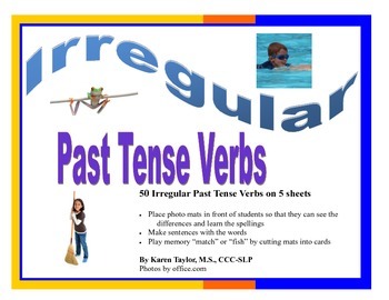 Preview of Irregular Past Tense Verbs, Present Tense Verbs, Speech Therapy, Grammar Photos