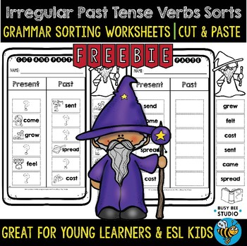 Preview of Irregular Past Tense Verbs Sort | Grammar Cut and Paste Worksheets | Freebie