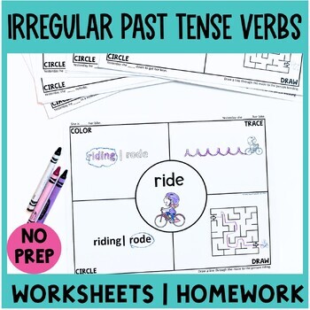 Preview of Irregular Past Tense Verbs Speech Therapy Homework | Irregular Verb Activities