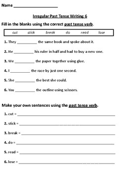 irregular past tense verbs for young students