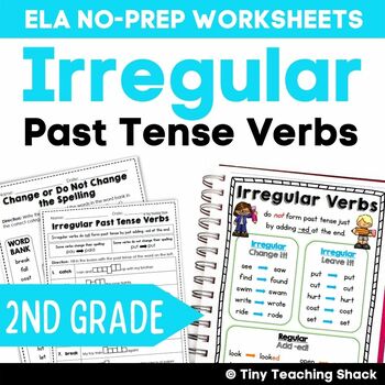Preview of Irregular Past Tense Verbs Worksheets & Poster for 2nd Grade L.2.1.d
