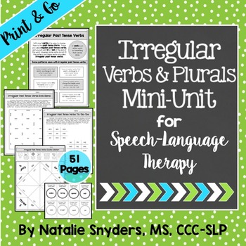 Preview of Irregular Past Tense Verbs and Plurals Mini Unit for SLPs