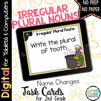 Preview of Irregular Plural Noun Activities Grammar Center Google Slides Digital Resources