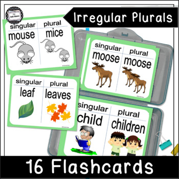 Preview of Irregular Plural Noun Picture Cards - Online ESL Grammar