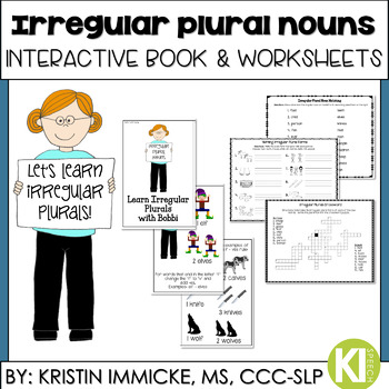 Preview of Irregular Plural Noun Teaching Book and Practice Worksheets