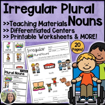 Preview of Irregular Plural Nouns Differentiated Packet : Game, Worksheet, Activity & More!