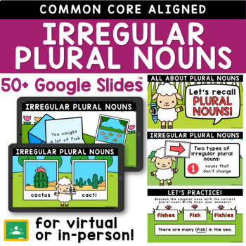 Preview of Irregular Plural Nouns Mini Lesson in Google Slides™ Parts of Speech