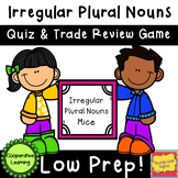 Irregular Plural Nouns Quiz and Trade Review Game or Flashcards