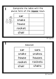 Irregular Plural Nouns Task Cards