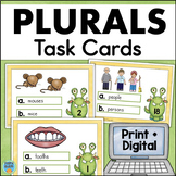 Irregular Plurals - Plural Nouns Task Cards - Printable & Digital