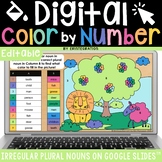 Irregular Plurals Color by Number Grammar Review on Google Slides